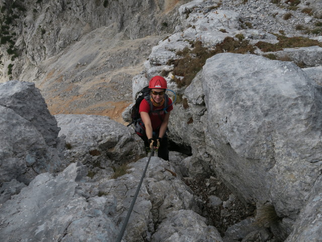 Königschusswand-Klettersteig: Carmen nach der Höhle