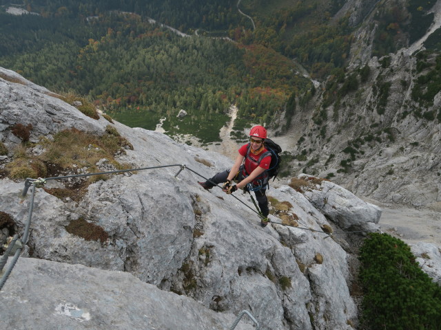K&ouml;nigschusswand-Klettersteig: Carmen im Ausstieg