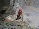 Königschusswand-Klettersteig: Carmen zwischen Schlüsselstelle und Höhle