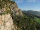 Pittentaler Klettersteig: Sabine in der ersten Querung