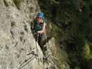 Pittentaler Klettersteig: Sabine in der zweiten Querung