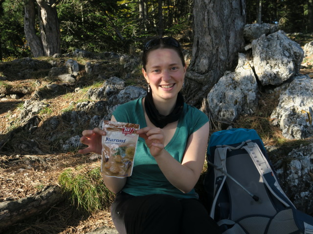 Wildenauer-Klettersteig: Sabine beim Ausstieg