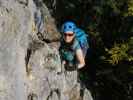 Wildenauer-Klettersteig: Sabine in der Einstiegswand