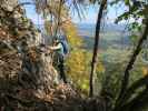 Wildenauer-Klettersteig: Sabine in der Einstiegswand