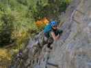 Wildenauer-Klettersteig: Sabine vor der Schlüsselstelle