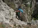 Wildenauer-Klettersteig: Sabine in der Schlusswand