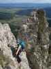 Wildenauer-Klettersteig: Sabine in der Schlusswand