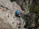 Wildenauer-Klettersteig: Sabine in der Schlusswand