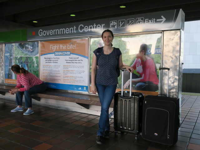 Sabine in der Government Center Station (5. Nov.)