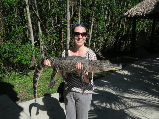 Sabine am Everglades City Boardwalk (14. Nov.)