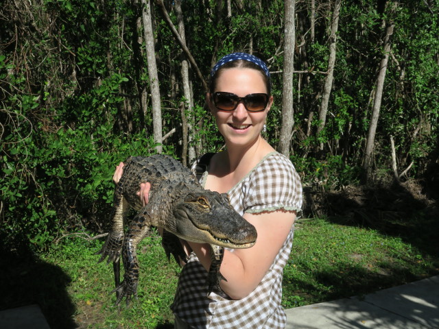 Sabine am Everglades City Boardwalk (14. Nov.)