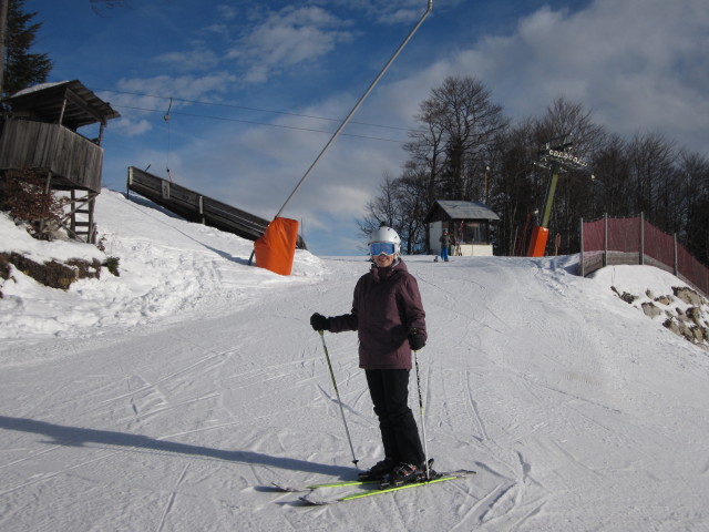 Sabine bei der Bergstation des Sonnenlifts