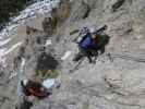 Haid-Klettersteig: Gerhard und Ursula zwischen erstem und zweitem Steigbaum