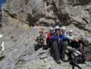 Haid-Klettersteig: Ich, Gerhard, Ursula, Christoph und Josef zwischen erstem und zweitem Steigbaum