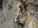 Haid-Klettersteig: Christoph und Gerhard zwischen erstem und zweitem Steigbaum