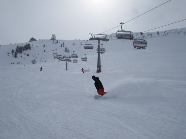 Markus auf der Piste 'Ciampinoi - Saslong' (19. März)