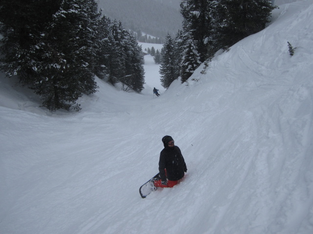 Markus neben der Piste 'Gran Paradiso' (19. März)