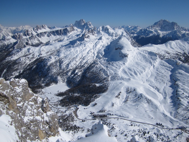 Passo Falzarego vom Lagazuoi aus (22. März)