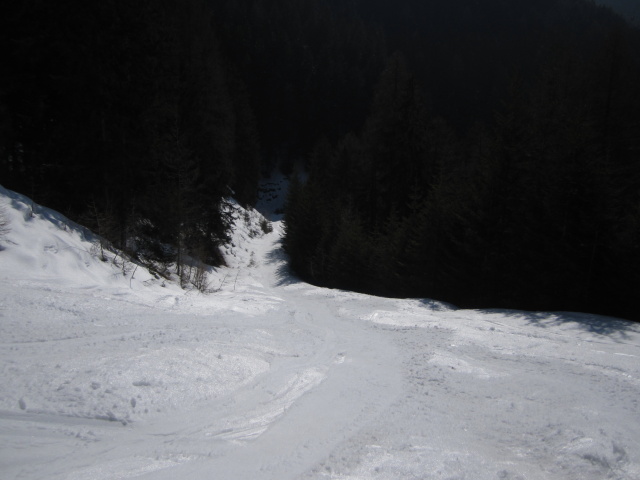 ehemalige Talabfahrt Seiser Alm - St. Ulrich (25. März)