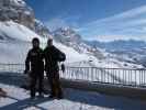 Ich und Markus in der Bergstation der Umlaufbahn Dantercepies, 2.291 m (20. März)