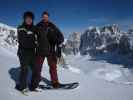 Ich und Markus bei der Bergstation der Seilbahn Falzarego - Lagazuoi, 2.742 m (20. März)