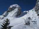 Piste 'Stratofana Olimpica' vom Sessellift Duca d'Aosta - Pomedes aus (22. März)