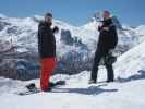 Markus und ich bei der Bergstation des Sessellifts Duca d'Aosta - Pomedes (22. März)