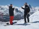 Markus und ich bei der Bergstation des Sessellifts Duca d'Aosta - Pomedes (22. März)