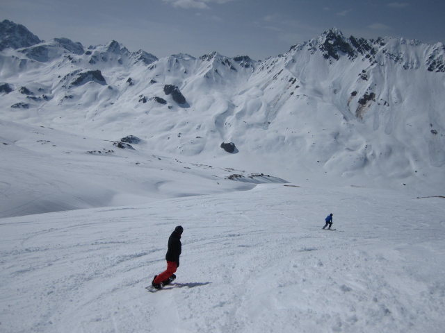 Markus und Stefan zwischen Piz Val Gronda und Fimbatal (8. Apr.)