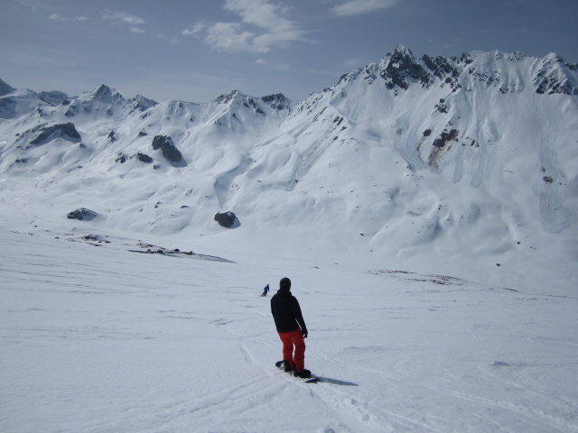 Stefan und Markus zwischen Piz Val Gronda und Fimbatal (8. Apr.)