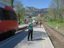 Sabine im Bahnhof Grünbach am Schneeberg, 557 m