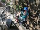 Gebirgsvereins-Klettersteig: Sabine im Einstieg