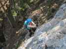 Gebirgsvereins-Klettersteig: Sabine in der Headwall