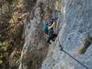 Gebirgsvereins-Klettersteig: Sabine in der Headwall