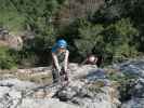 Gebirgsvereins-Klettersteig: Sabine in der Headwall