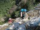 Gebirgsvereins-Klettersteig: Sabine in der Headwall