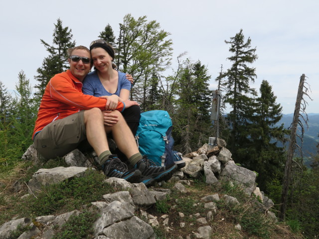 Ich und Sabine am Vorgipfel des Schrabachauer Kogels