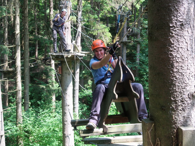 Kletterwald Buchenberg: Stefan und Kerstin im Parcours 'Schwarzspecht'