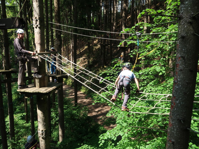 Kletterwald Buchenberg: Stefan und Tim im Parcours 'Baummarder'