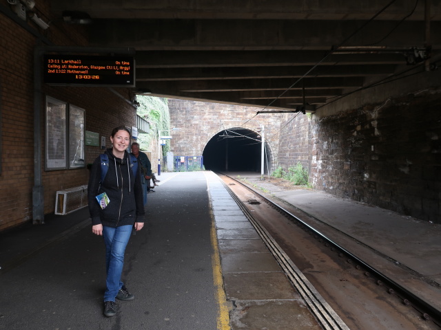 Sabine in der Exhibition Centre Station in Glasgow (31. Mai)