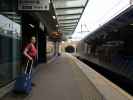 Sabine in der Haymarket Station in Edinburgh (31. Mai)