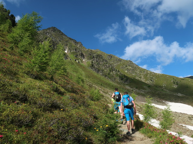 Sigrid, Christian und Daniel am Weg 27 zwischen Michlreis-Alm und Speikboden