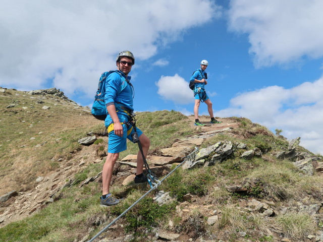 Speikboden-Klettersteig: Daniel und Christian im Ausstieg