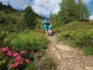 Daniel, Christian, Sigrid und Leonie am Weg 27 zwischen Michlreis-Alm und Speikboden