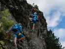 Speikboden-Klettersteig: Daniel und Christian zwischen Einstieg und Notausstieg