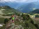 Speikboden-Klettersteig: Sigrid und Leonie zwischen Notausstieg und Seilbrücke