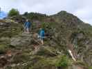 Speikboden-Klettersteig: Christian und Daniel zwischen Notausstieg und Seilbrücke