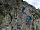 Speikboden-Klettersteig: Christian und Daniel zwischen Nepalbrücke und Ausstieg