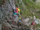 Speikboden-Klettersteig: Sigrid und Leonie zwischen Nepalbrücke und Ausstieg