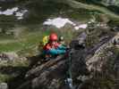 Speikboden-Klettersteig: Sigrid und Leonie zwischen Nepalbrücke und Ausstieg